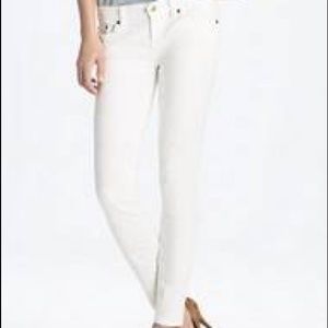 J crew straight leg white denim